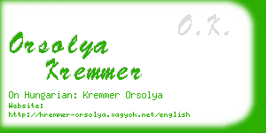 orsolya kremmer business card